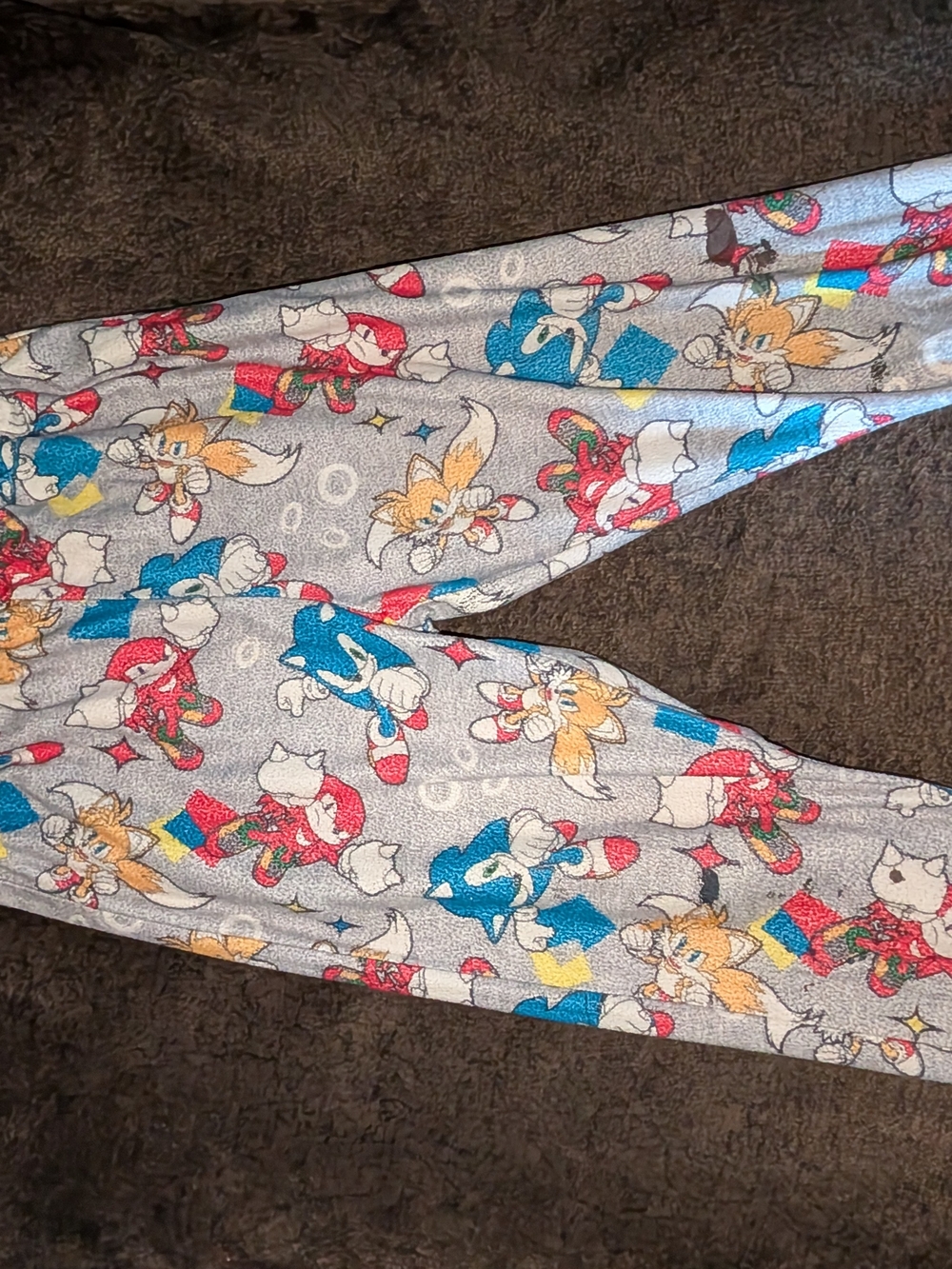 Kids' Grey Sonic & Tails Cartoon Pajama Bottoms